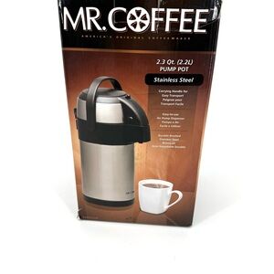 Mr. Coffee Stainless Steel Pump Pot with Black Handle